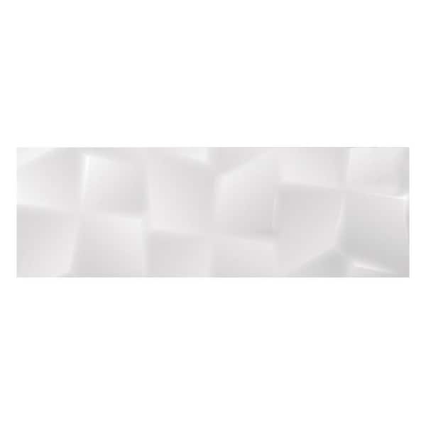 Apollo Tile Galactic White 6 in. x 6 in. Satin Ceramic Wall and Floor Sample Tile (0.25 sq. ft./Piece)