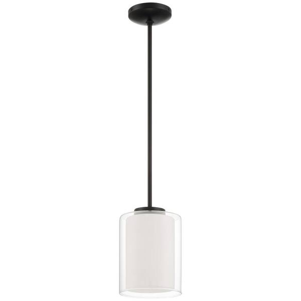 Access Lighting - Seville 1-Light Matte Black Standard Pendant Light with Glass Shade