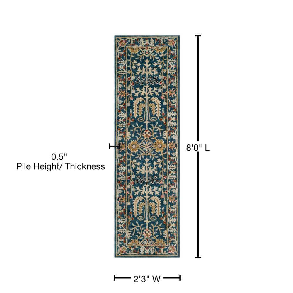 Antiquity Hand-Tufted Dark Blue Area Rug