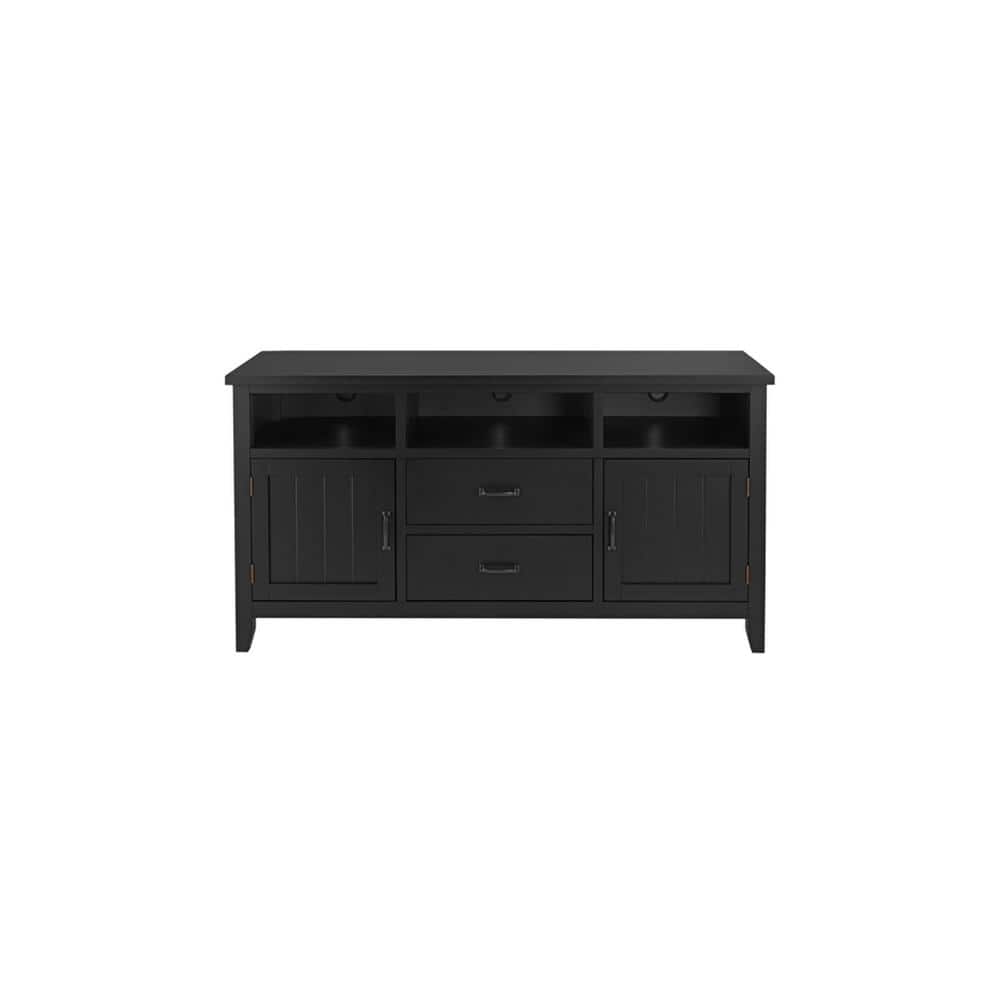 Home Decorators Collection Whitford Black Wood TV Stand with Two Doors