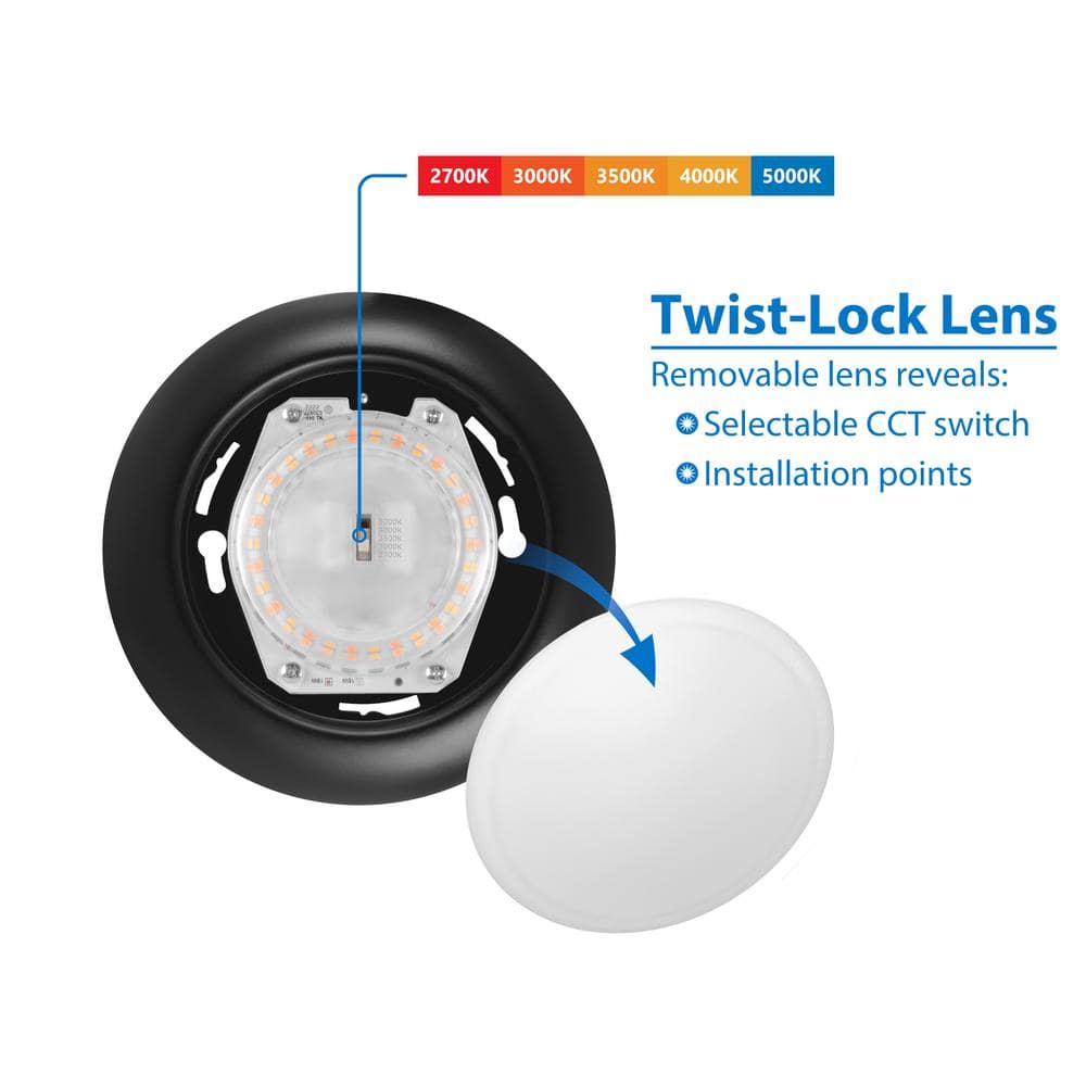 4-Inch Black LED Round Surface Mount Downlight