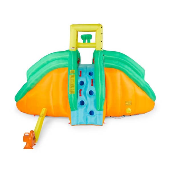 Unbranded Multi-Colored Kahuna Triple Monster Inflatable Backyard Outdoor Kid Water Slide Park Pool