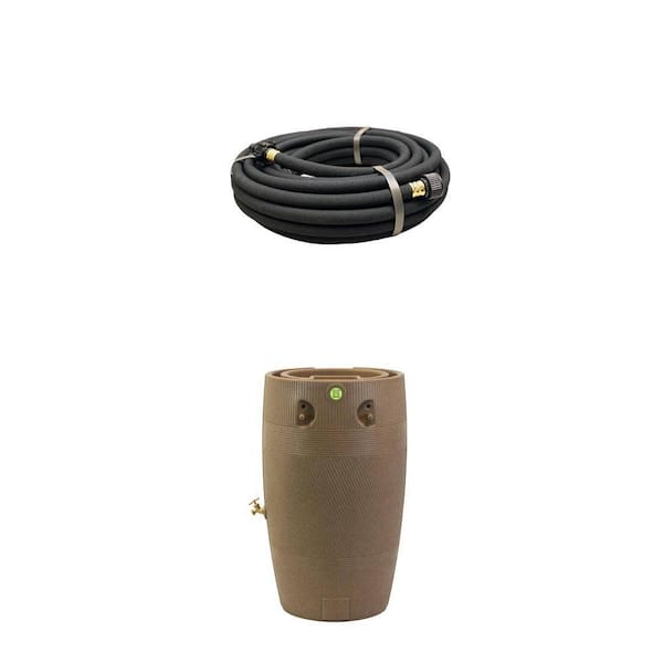 1/2 in. x 50 ft. Soaker Hose and Havana 50 Gal. Rain Saver Combo