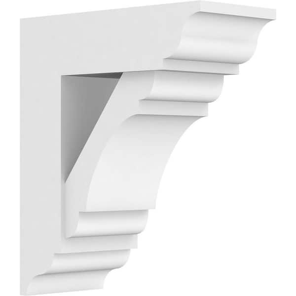 Ekena Millwork Standard Olympic 5 in. W x 14 in. H x 12 in. D Signature Urethane Polyurethane Bracket With Traditional Ends