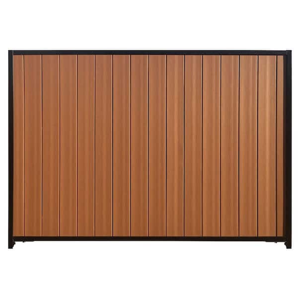 TerraFence Mesa 6 ft. x 8 ft. Timber Brown/Black Composite/Steel Fence Panel with Posts, Rails and Hardware Kit