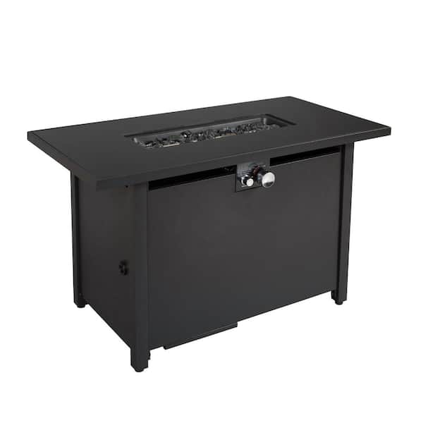 Mondawe 50,000 BTU 42 in. Rectangle Outdoor Propane Gas Fire Pit Table with Lid
