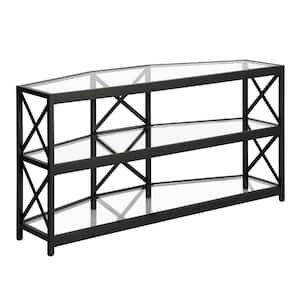 Celine 48 in. Blackened Bronze TV Stand Fits TV's up to 55 in. with Glass Shelves