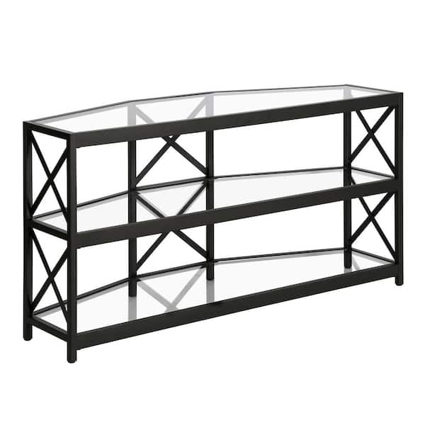 Meyer&Cross Celine 48 in. Blackened Bronze TV Stand Fits TV's up to 55 in. with Glass Shelves