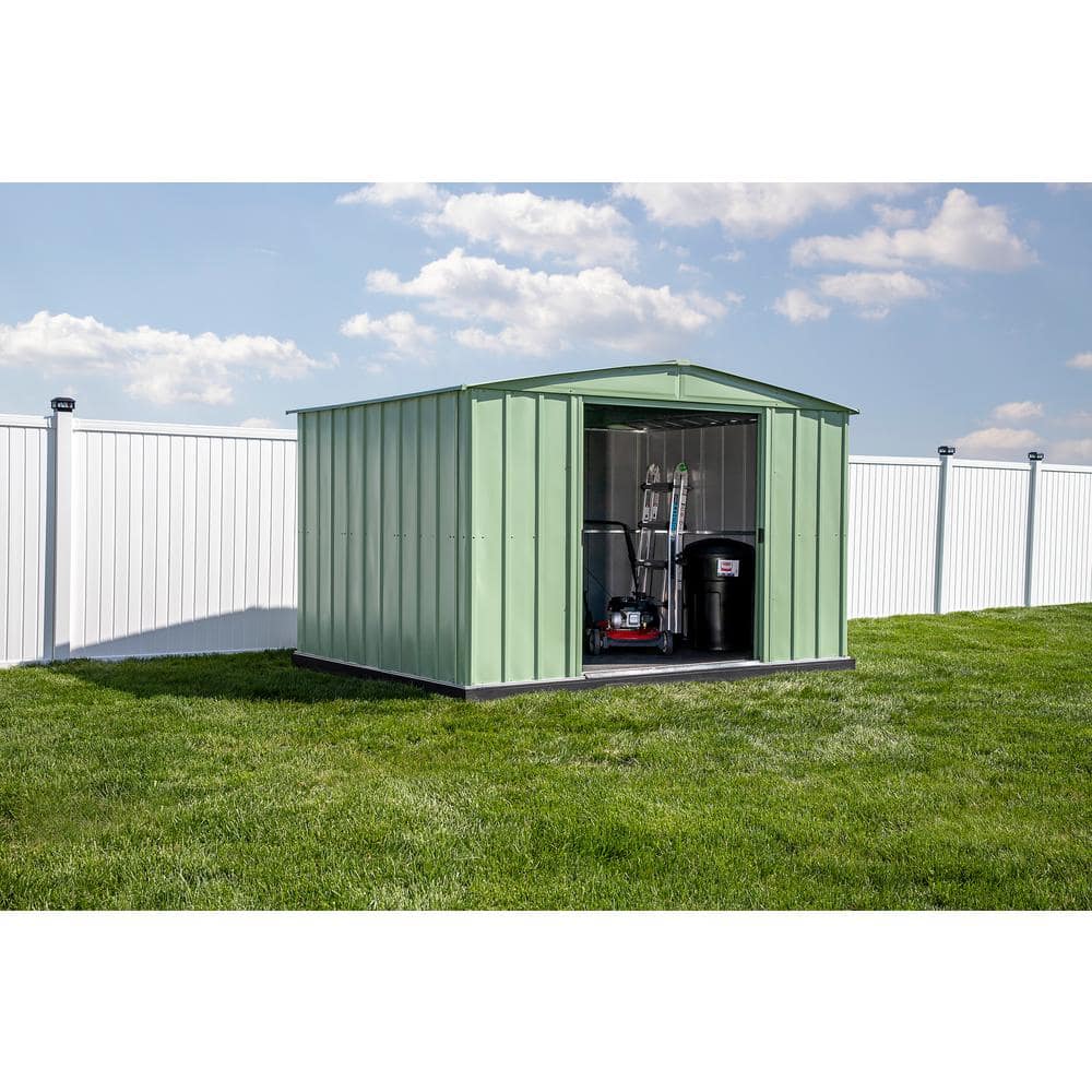 10 ft x 8 ft Sage Green Galvanized Steel Storage Shed