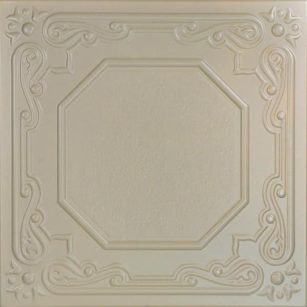 A La Maison Ceilings Topkapi Palace Lenox Tan 1.6 ft. x 1.6 ft. Decorative Foam Glue Up Ceiling Tile (21.6 sq. ft./Case)