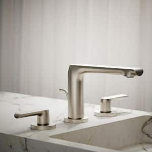 Avid 8 in. Widespread 1.2 GPM 2-Handle Bathroom Faucet in Vibrant Brushed Nickel