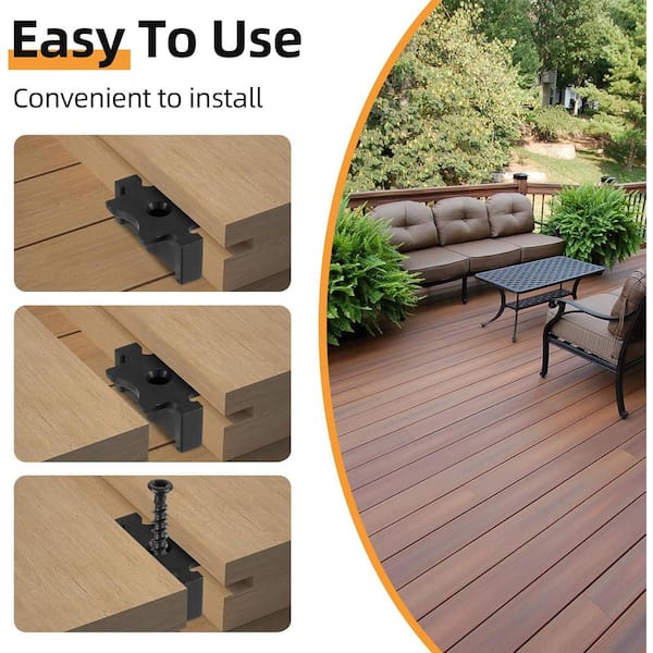 Afoxsos Composite Decking Hidden Fasteners Black ABS 316 Stainless