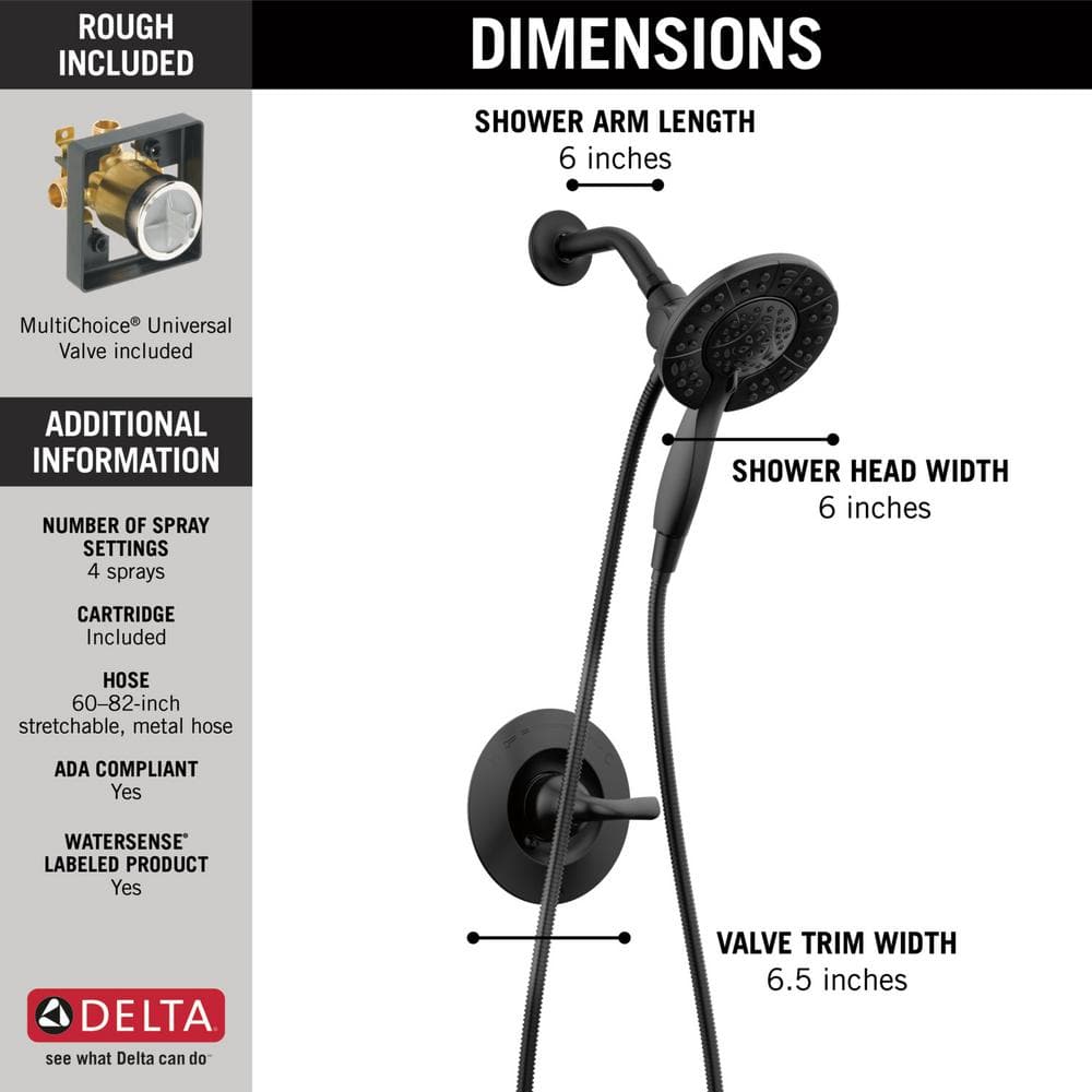 Arvo Matte Black Multi-Function Handheld Shower Faucet Set