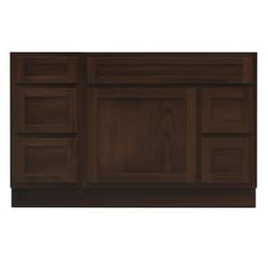 51 in. W x 21 in. D x 32.5 in. H Bath Vanity Cabinet without Top in Brown