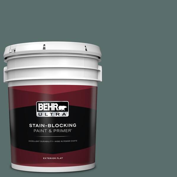 BEHR ULTRA 5 gal. #490F-6 Agave Frond Flat Exterior Paint & Primer