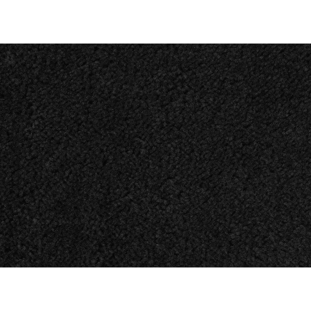 Traditional Black Nylon 2-Piece Washable Bath Rug Set