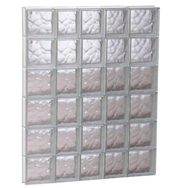 Clearly Secure 32.75 in. x 46.5 in. x 3.125 in. Frameless Wave Pattern Non-Vented Glass Block Window