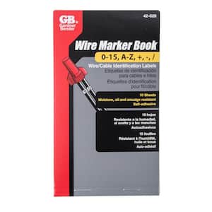 Wire Marker Booklet A-Z, 0-15, symbols