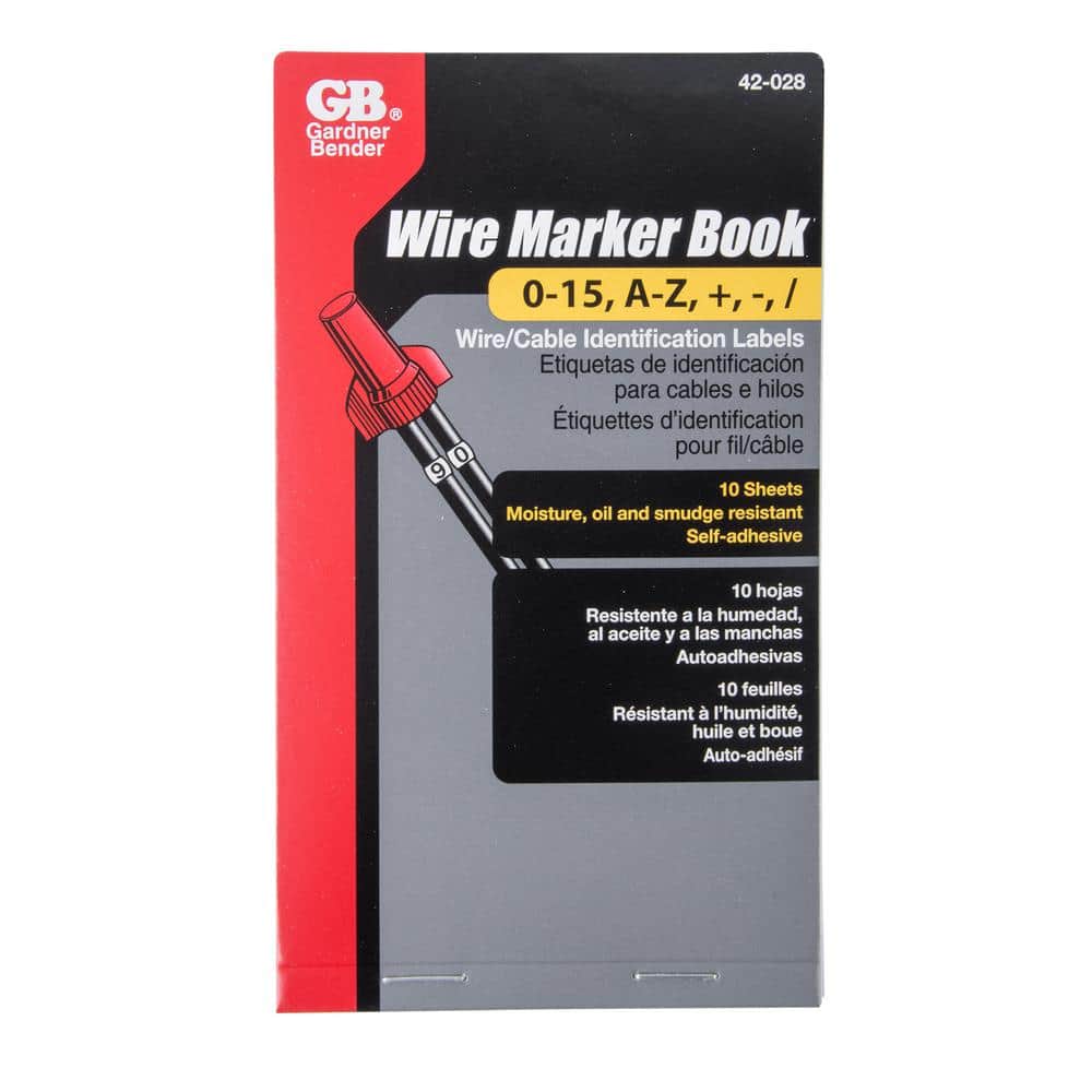 Gardner Bender Wire Marker Booklet A-Z, 0-15, symbols 42-028