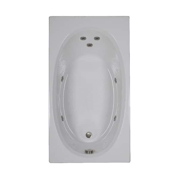 Comfortflo 60 in. Rectangular Dropin Whirlpool Bathtub in Sterling