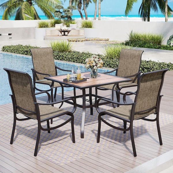 INNUMIA 7-Piece Metal Outdoor Dining Set with 6-Textilene