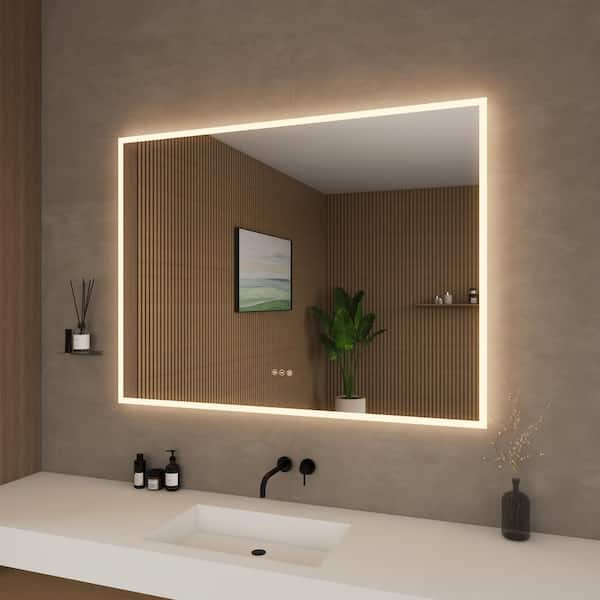 Element 48 in. W x 36 in. H Rectangular Frameless Anti-Fog LED Dimmable Color Changing Wall Bathroom Vanity Mirror