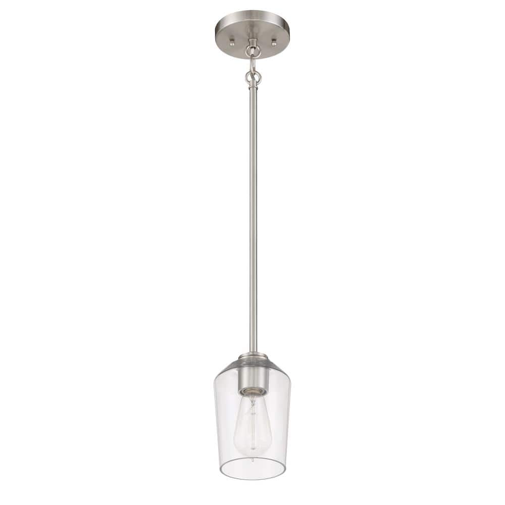 Shayna Clear Glass Mini Pendant Light with Polished Nickel Finish