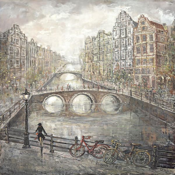 ArtMaison Canada 40 in. H x 30 in. W Amsterdam Lovers V Canvas Print Unframed Canvas Wall Art