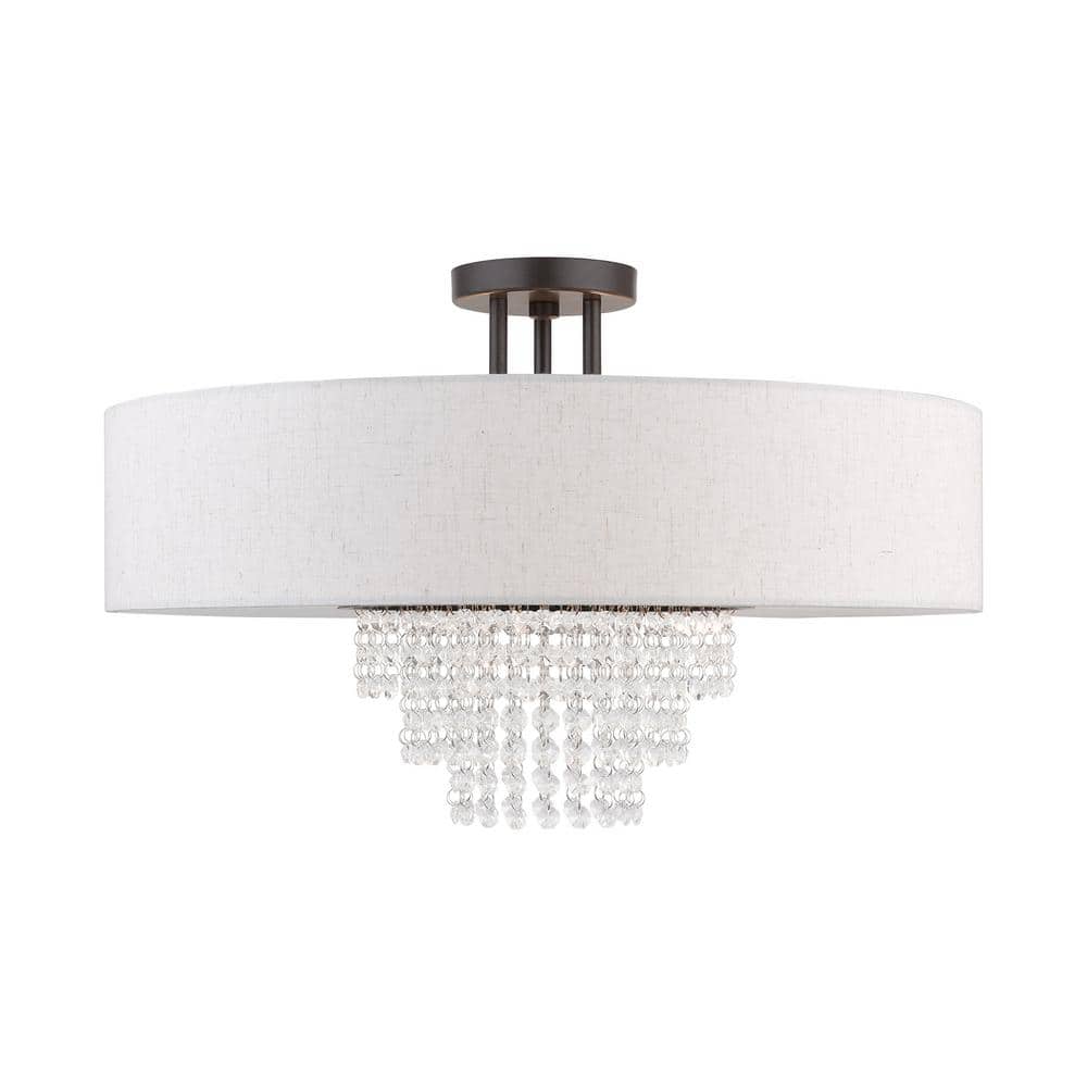 Carlisle English Bronze 5-Light Indoor/Outdoor Semi-Flush Drum