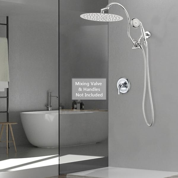 in2aqua wall outlet with fixed hand shower holder, chrome