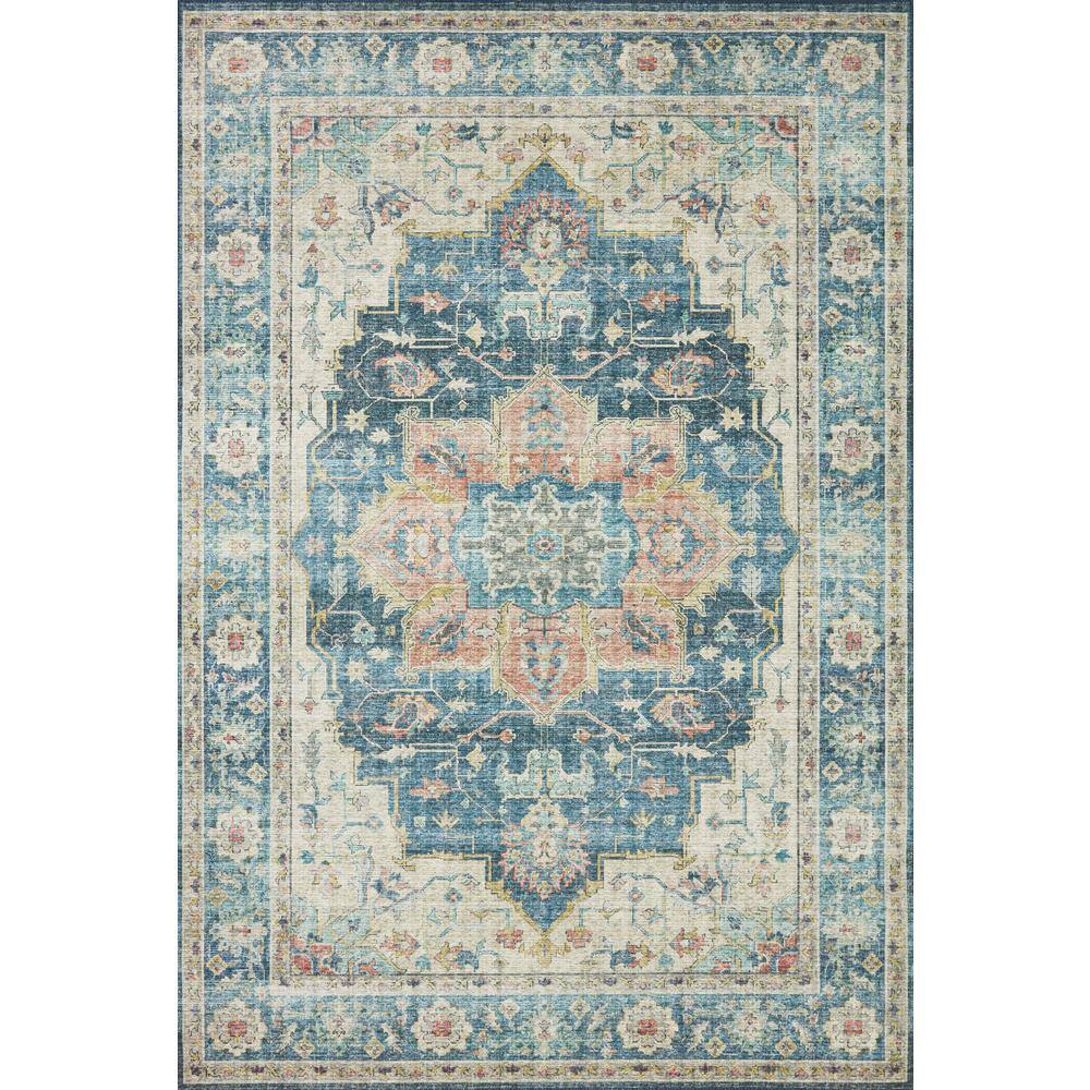 LOLOI II Skye Ocean/Multi 5 ft. x 7 ft. 6 in. Printed Boho Vintage Area