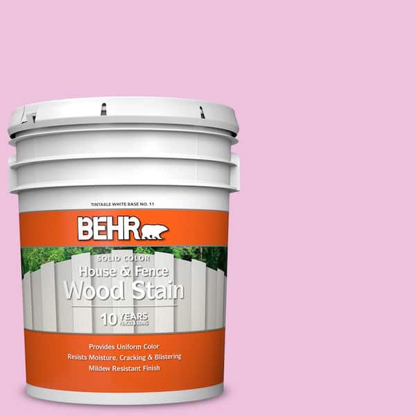 BEHR 5 gal. #P120-1 Starlet Pink Solid Color House and Fence Exterior Wood Stain