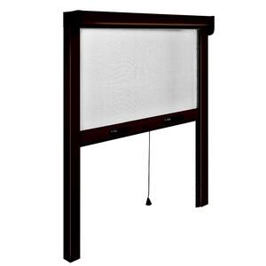 47 in. x 67 in. Adjustable Width/Height Bronze Aluminum Vertically Retractable Insect Screen/Frame Kit, Anti-Mold Mesh