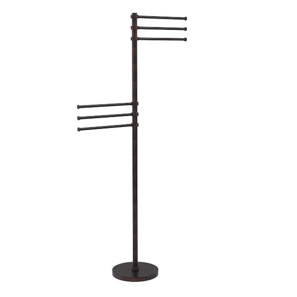 Allied Brass Towel Stand with 6-Pivoting 12 in. Arms in Venetian Bronze