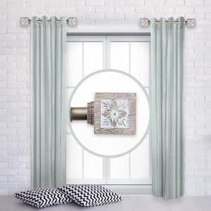 Ophelia 12 in. - 20 in. L Adjustable 1 in. Dia Single Side Window Curtain Rod in Light Gold (Set of 2)