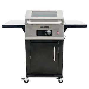 Outdoor Electric Grill in Black with Stainless Steel Lid and Control Panel