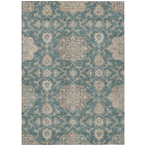 Chantille Machine Washable Indoor/Outdoor Abstract ACN3077 Seafoam 9 ft. x 12 ft. Area Rug