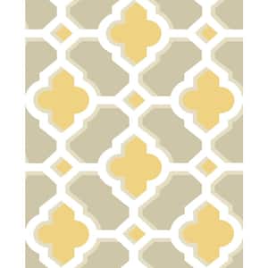 Lido Mustard Quatrefoil Paper Strippable Roll Wallpaper (Covers 56.4 sq. ft.)