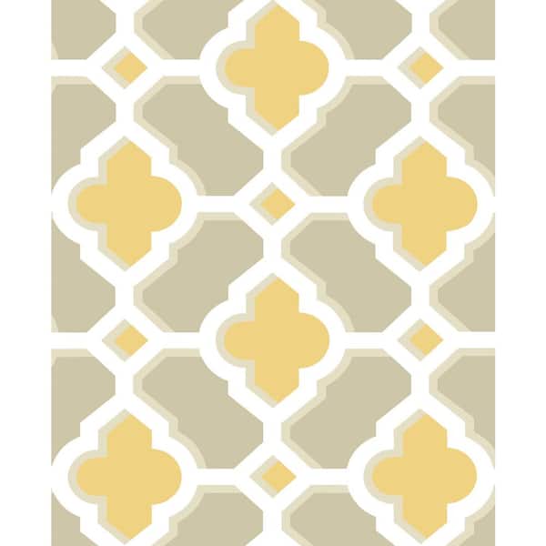 A-Street Prints Lido Mustard Quatrefoil Paper Strippable Roll Wallpaper (Covers 56.4 sq. ft.)