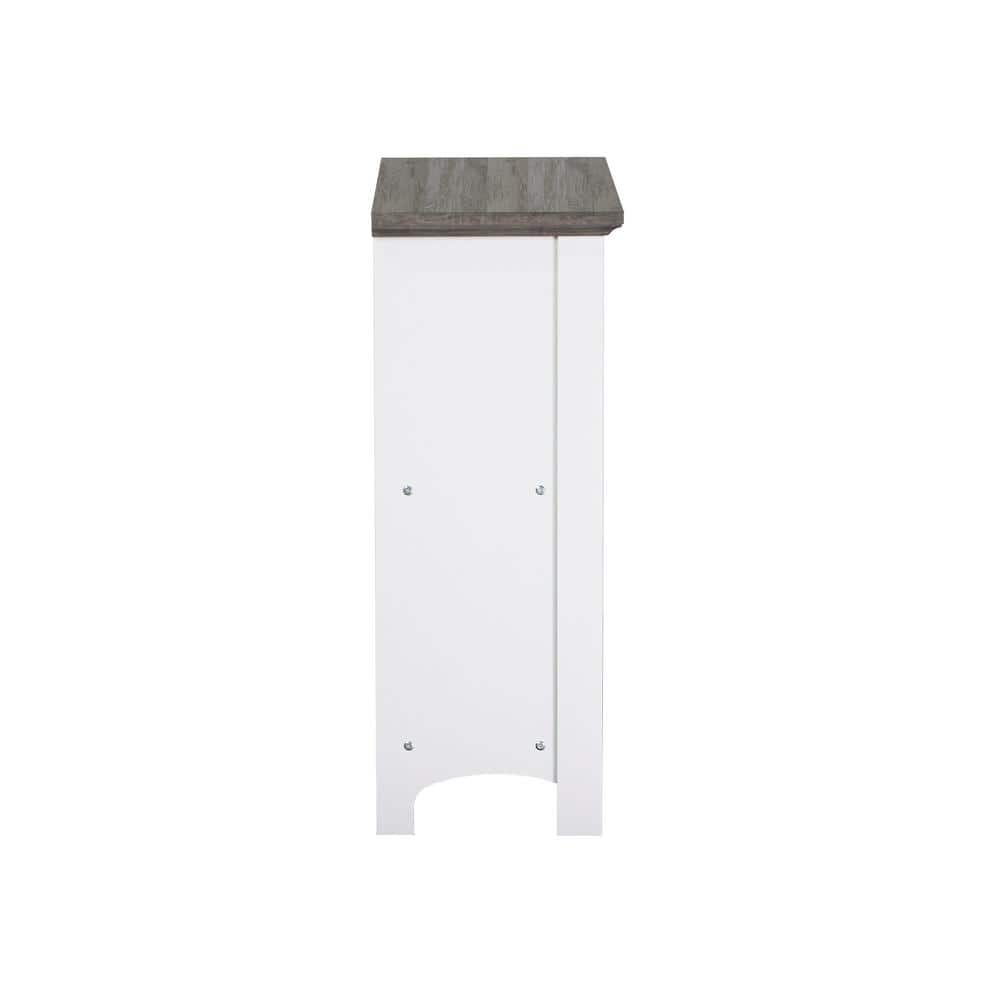 Olivia Gray Oak and White 4-Cube Wooden Bookcase