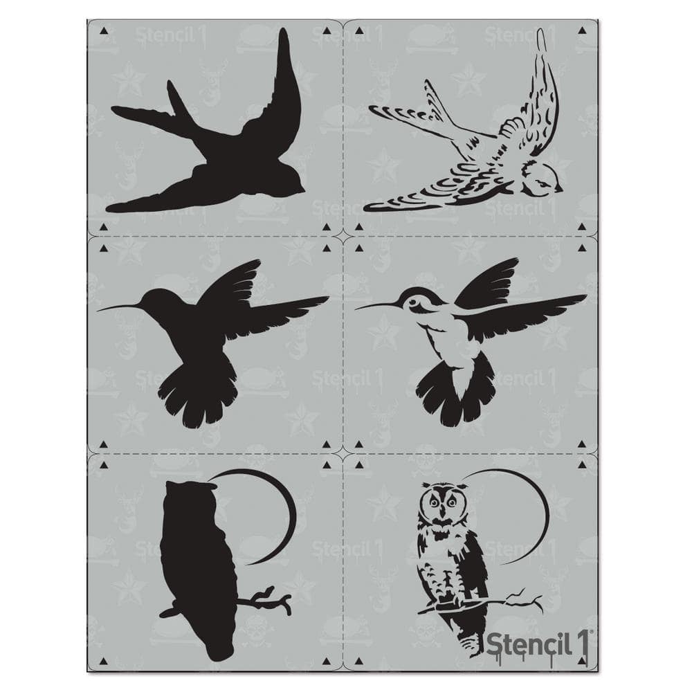 CrafTreat 12 Pieces Birds and Butterfly Stencils for Painting (6x6) Bird House Templates Bird Stencils for Painting Reusable Beautiful Design