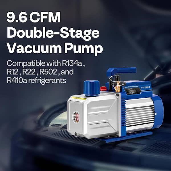 VIVOHOME 1 HP 9.6 CFM 2-Stage HVAC Vacuum Pump for R134a R12 R22