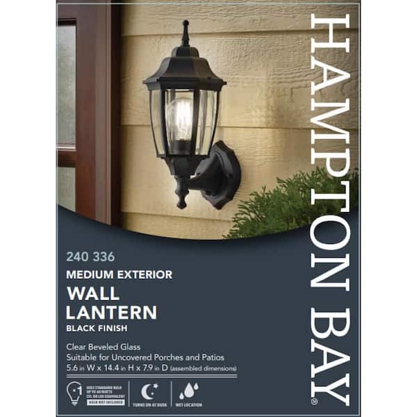 その他 Hampton Bay Black Outdoor LED Wall Lantern by Hampton Bay d2ldlup black-hampton-bay-outdoor-wall