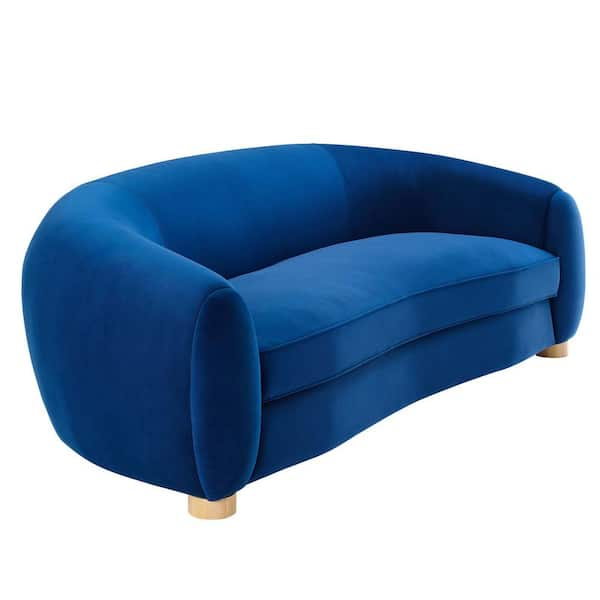 MODWAY Abundant 95 In Navy Performance Velvet Sofa EEI 4970 NAV The   Navy Modway Sofas Couches Eei 4970 Nav 64 600 