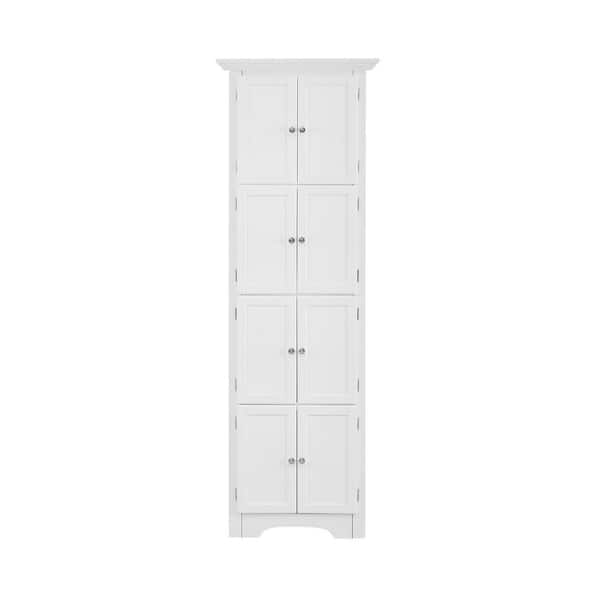 Avex 24.25 in. W x 12.25 in. D x 72 in. H White 4-Tier Corner Storage Linen Cabinet