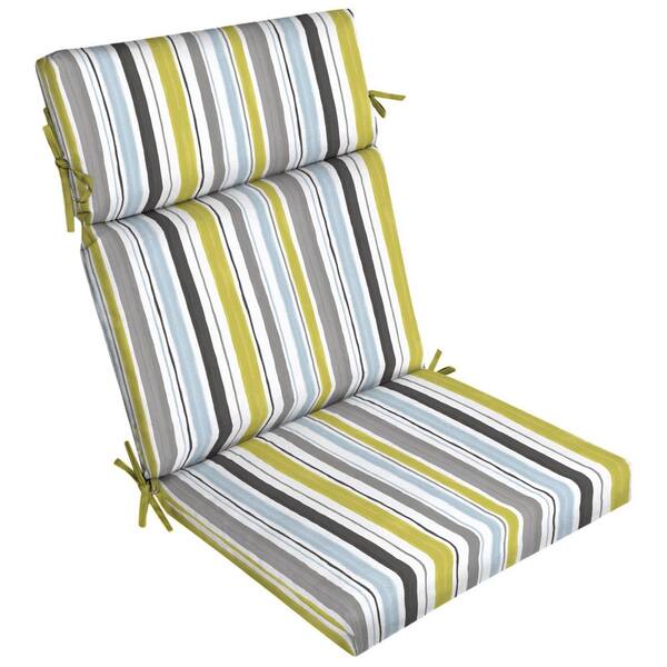 ARDEN SELECTIONS Aquamarine Kenda Stripe Outdoor Dining Chair Cushion
