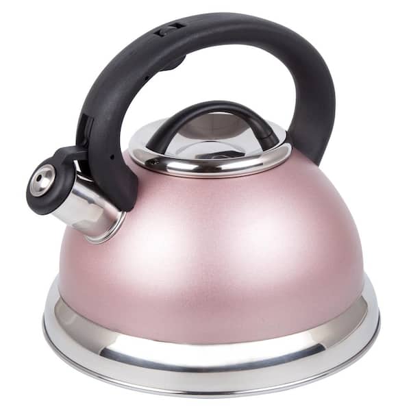 Creative Home Alexa 12-Cup Rose Gold Stainless Steel with Whistle Stovetop Tea Kettle