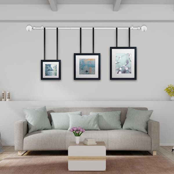 48 in. - 84 in. Telescoping 3/4 in. Single Curtain Rod in White with Decorative Ball Finial