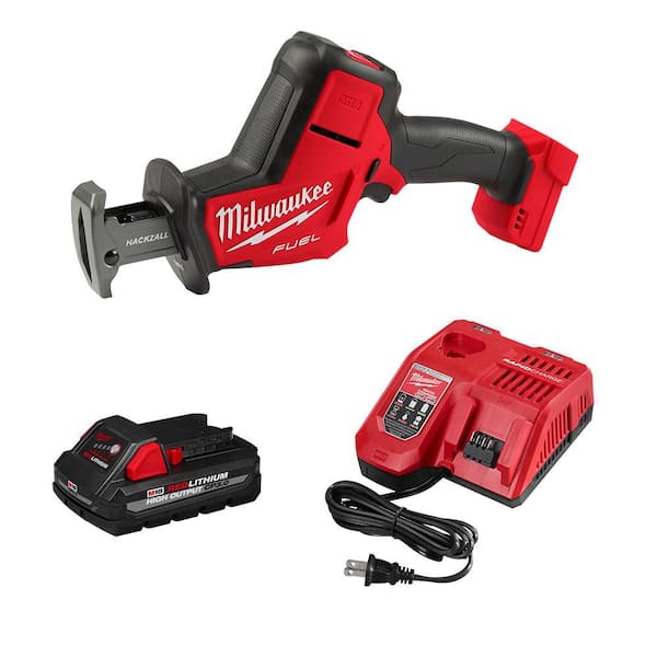 M18 FUEL 18V Lithium-Ion Brushless Cordless HACKZALL Reciprocating Saw with HIGH OUTPUT CP 3.0 Ah Battery and Charger