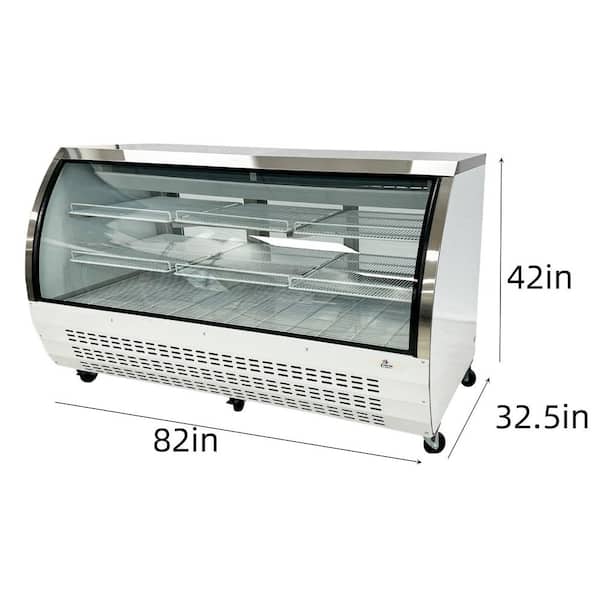 82 in. W 32 cu. ft. NSF Commercial Refrigerator Deli Case Display Case in White